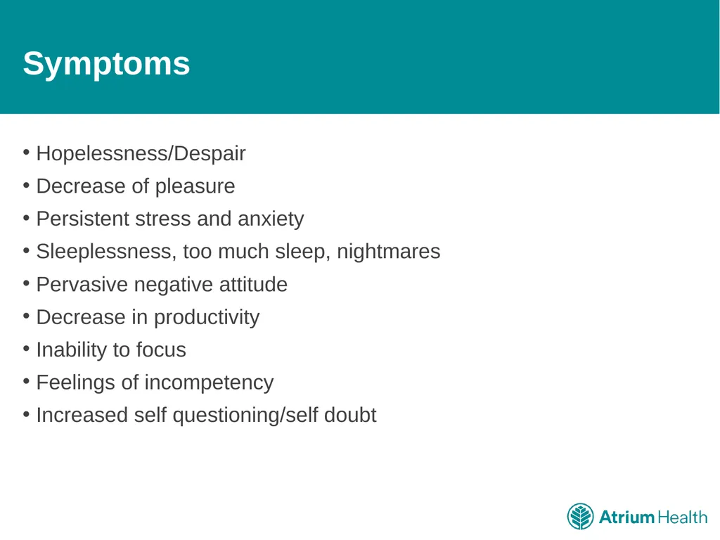 Compassion Fatigue: It’s Time to Talk For Atrium - slide 4 of 15