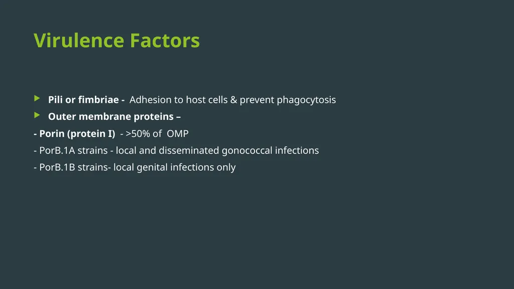 NEISSERIA Gonorrhoeae (GONOCOCCUS ) Virulence - slide 2 of 15