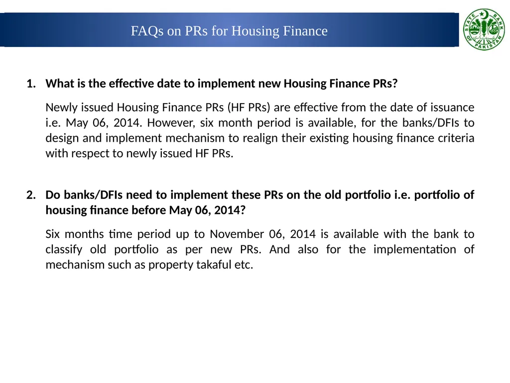 Prudential Regulations for Housing Finance Wasif - slide 28 of 40