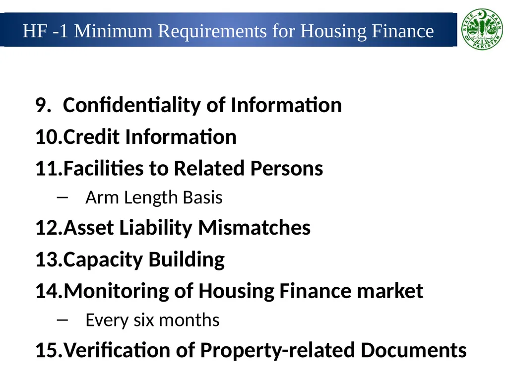 Prudential Regulations for Housing Finance Wasif - slide 18 of 40