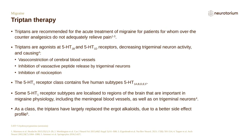Migraine Triptan therapy Triptans are recommended