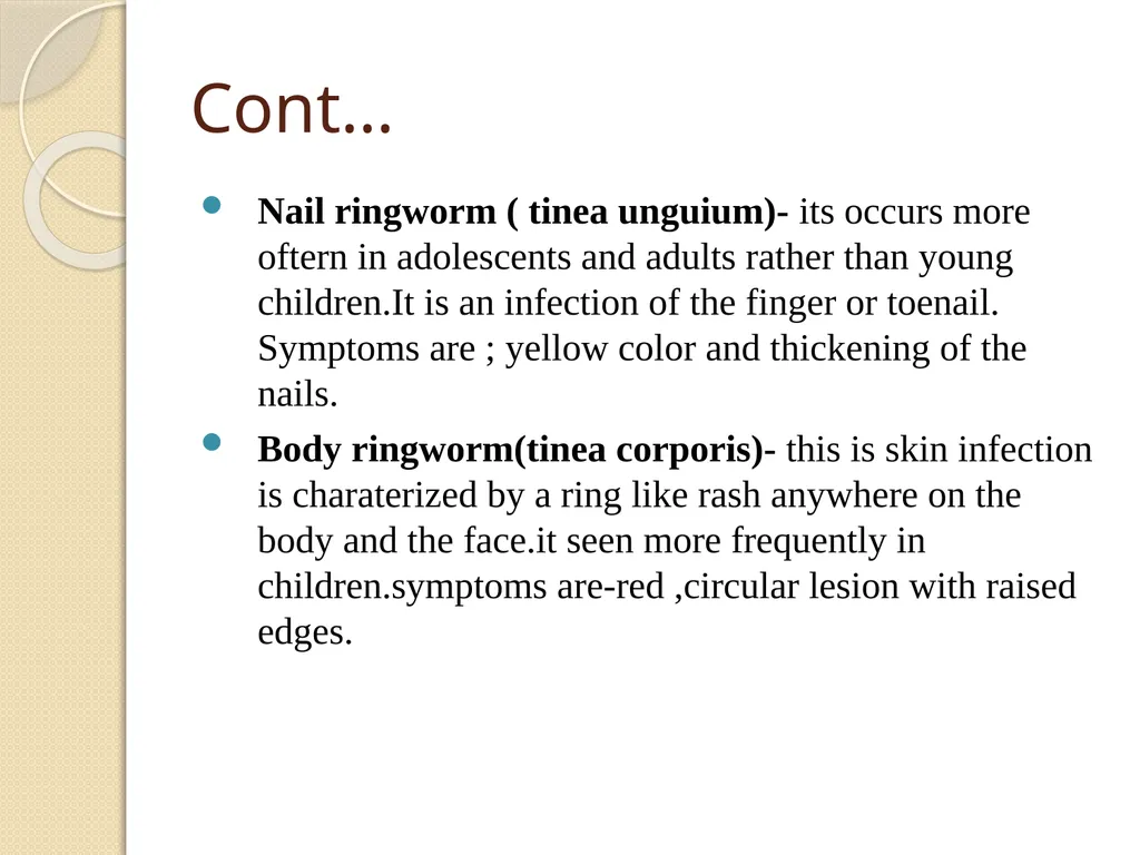 RINGWORM PARUL GANGWAR BSC.(N) 3 YEAR INTRODUCTION - slide 6 of 15