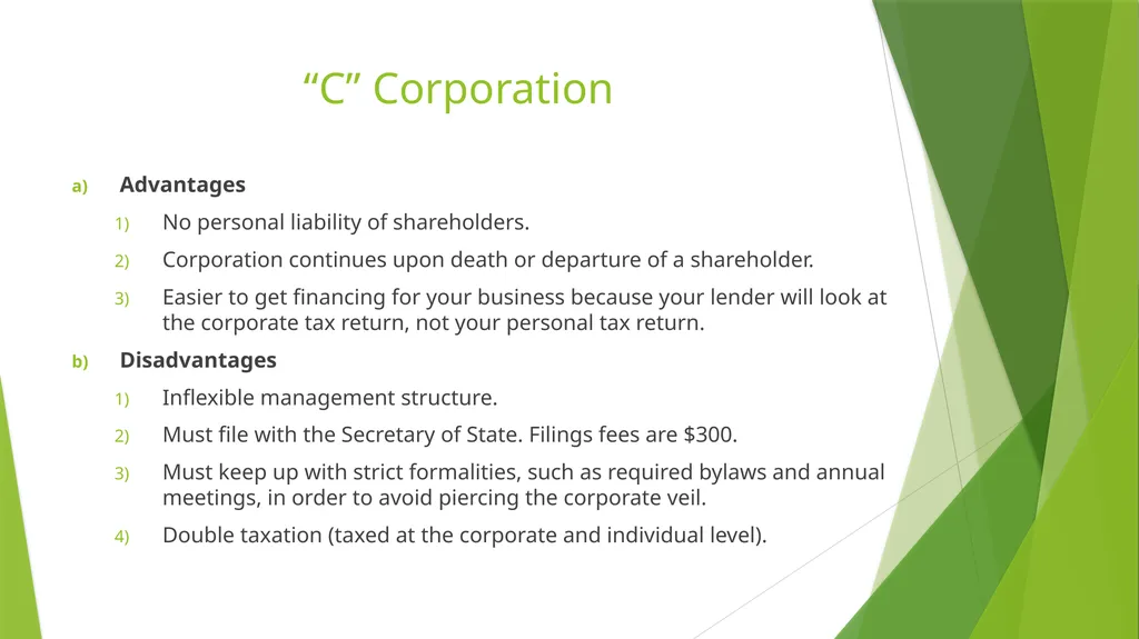 Entity Choice for Real Estate Investors Presented - slide 9 of 20