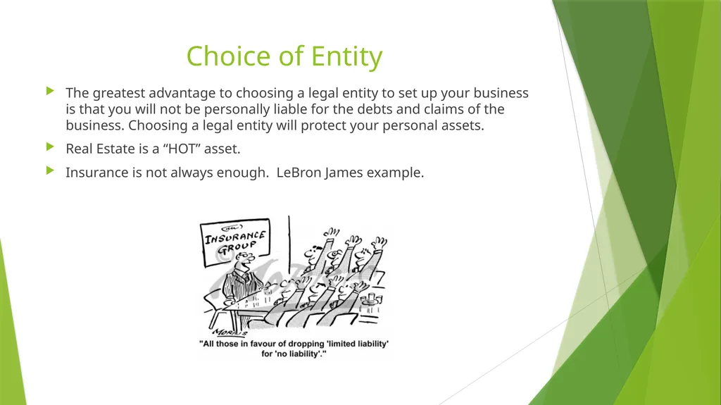 Entity Choice for Real Estate Investors Presented - slide 3 of 20