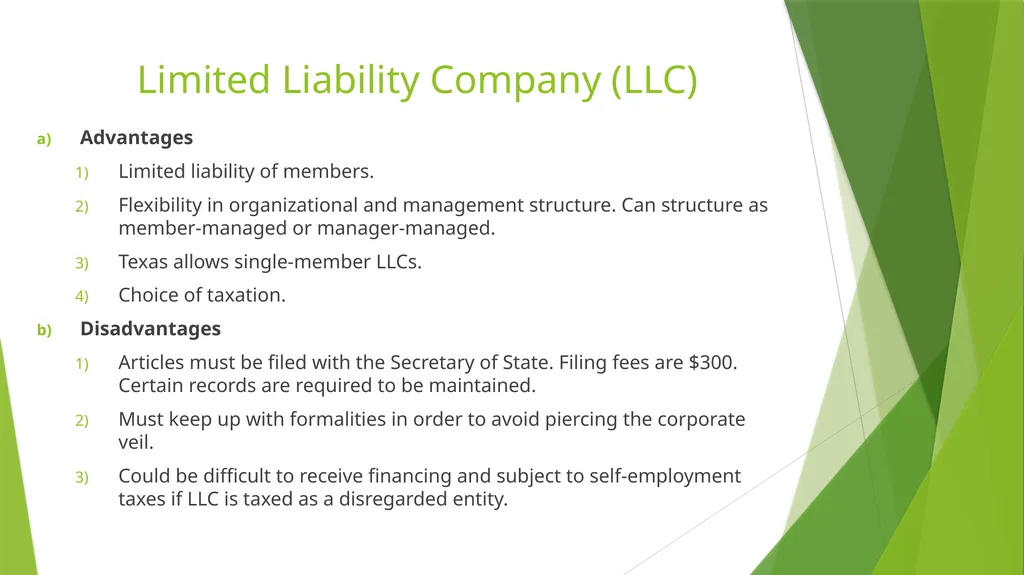 Entity Choice for Real Estate Investors Presented - slide 8 of 20