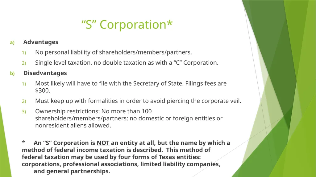 Entity Choice for Real Estate Investors Presented - slide 10 of 20
