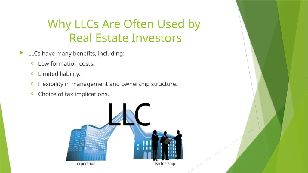 Entity Choice for Real Estate Investors Presented - slide 13 of 20