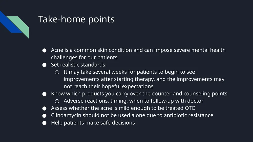 Acne Vulgaris Scott Stadler, Pharmacy Intern - slide 15 of 15