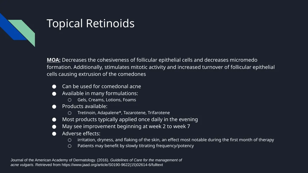 Acne Vulgaris Scott Stadler, Pharmacy Intern - slide 9 of 15