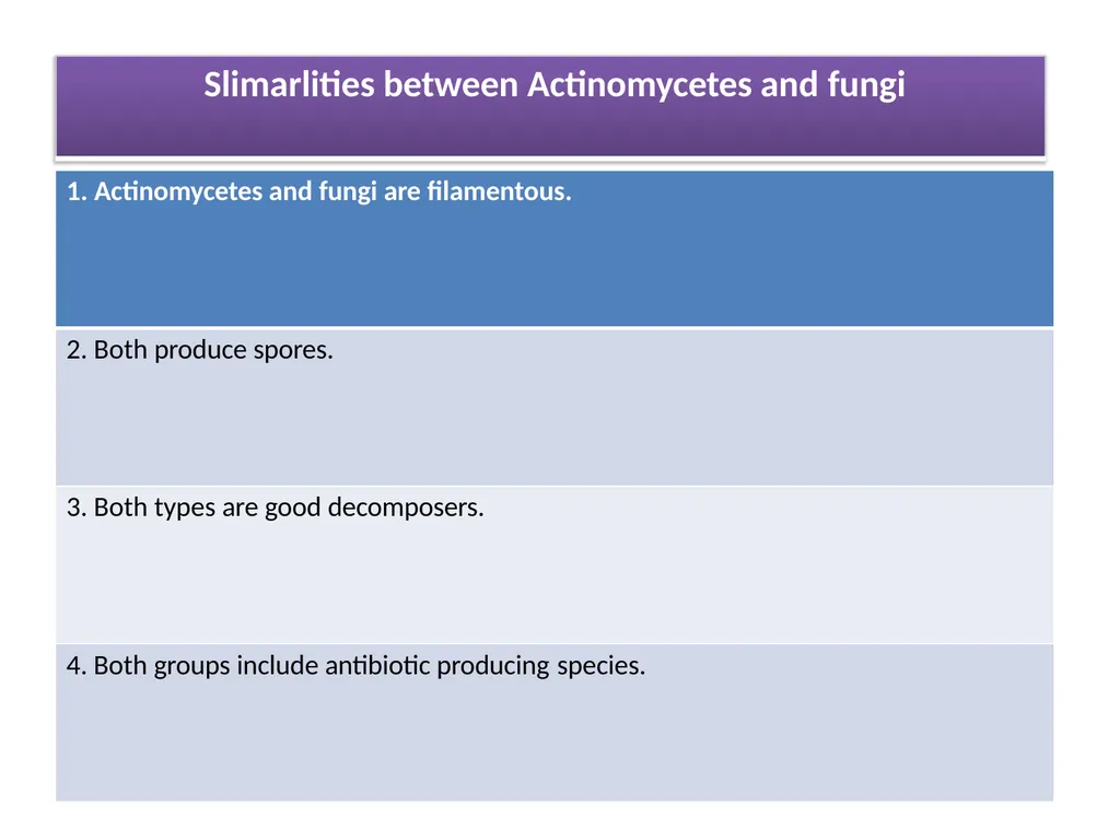 Actinomycetes classification Domain:Bacteria - slide 11 of 30