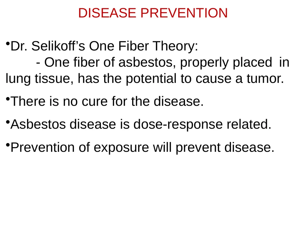 HEALTH EFFECTS OF ASBESTOS EXPOSURE Asbestos is a - slide 10 of 32