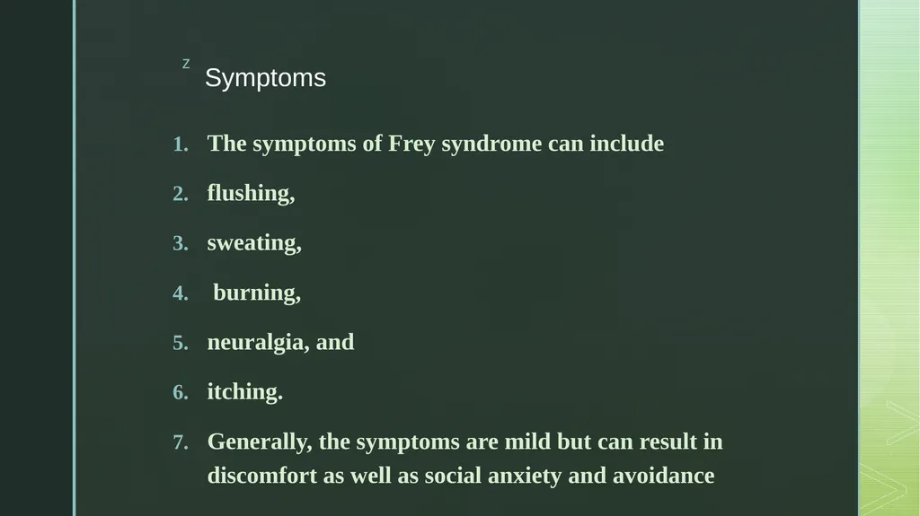 Frey’s Syndrome Frey syndrome was first described - slide 4 of 6