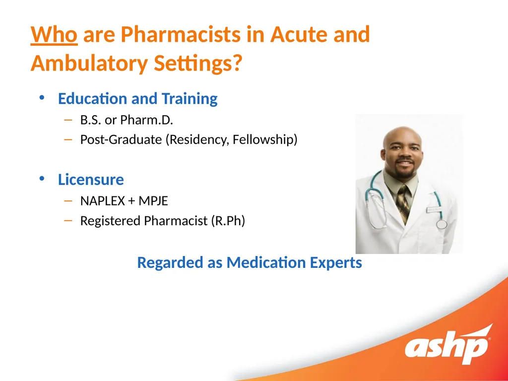 Introduction to Careers in Acute and Ambulatory - slide 2 of 13