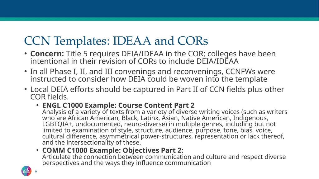 Common Course Numbering Update Curriculum - slide 9 of 14