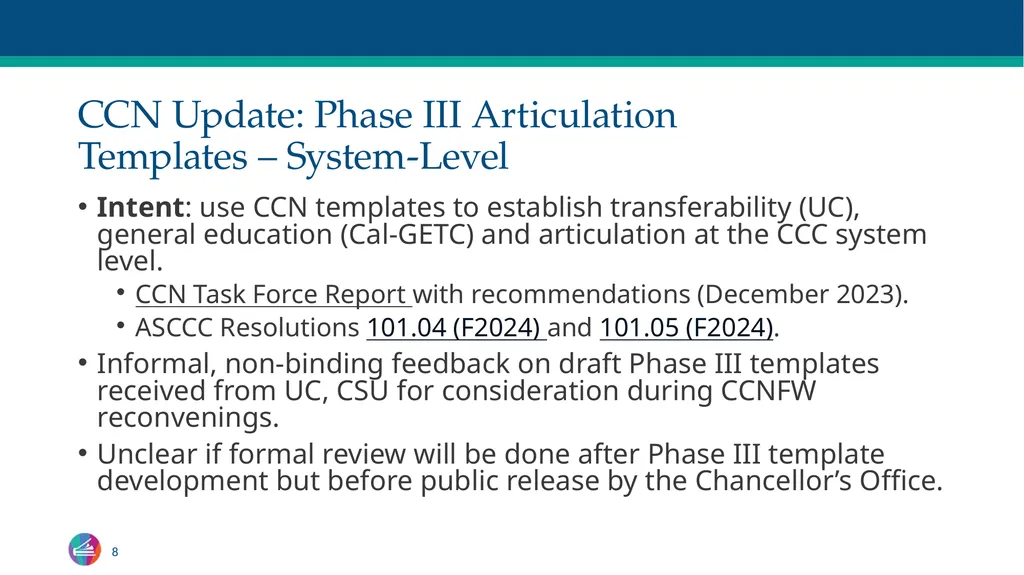 Common Course Numbering Update Curriculum - slide 8 of 14