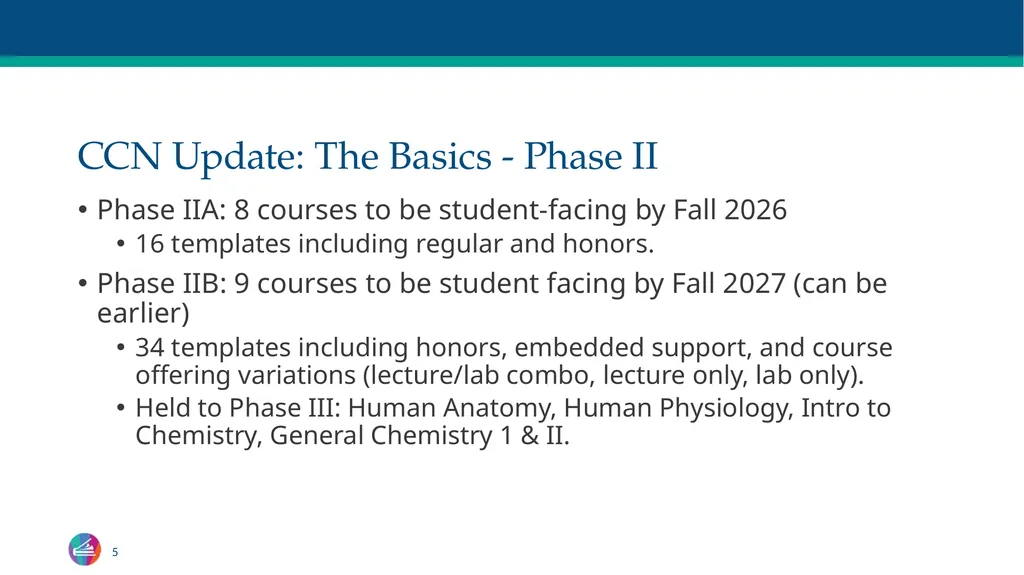 Common Course Numbering Update Curriculum - slide 5 of 14