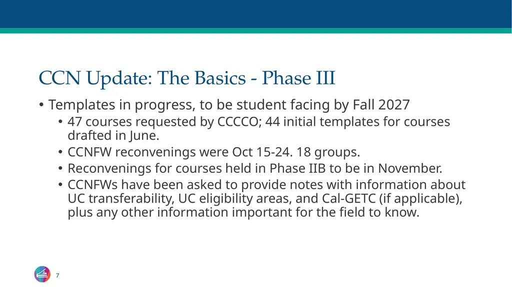 Common Course Numbering Update Curriculum - slide 7 of 14