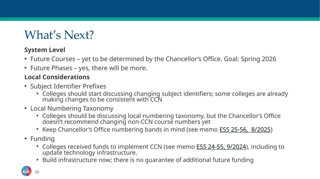 Common Course Numbering Update Curriculum - slide 12 of 14
