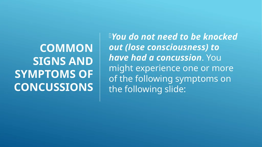 SSSAD ATHLETE EDUCATION CONCUSSION GUIDELINES WHAT - slide 4 of 18
