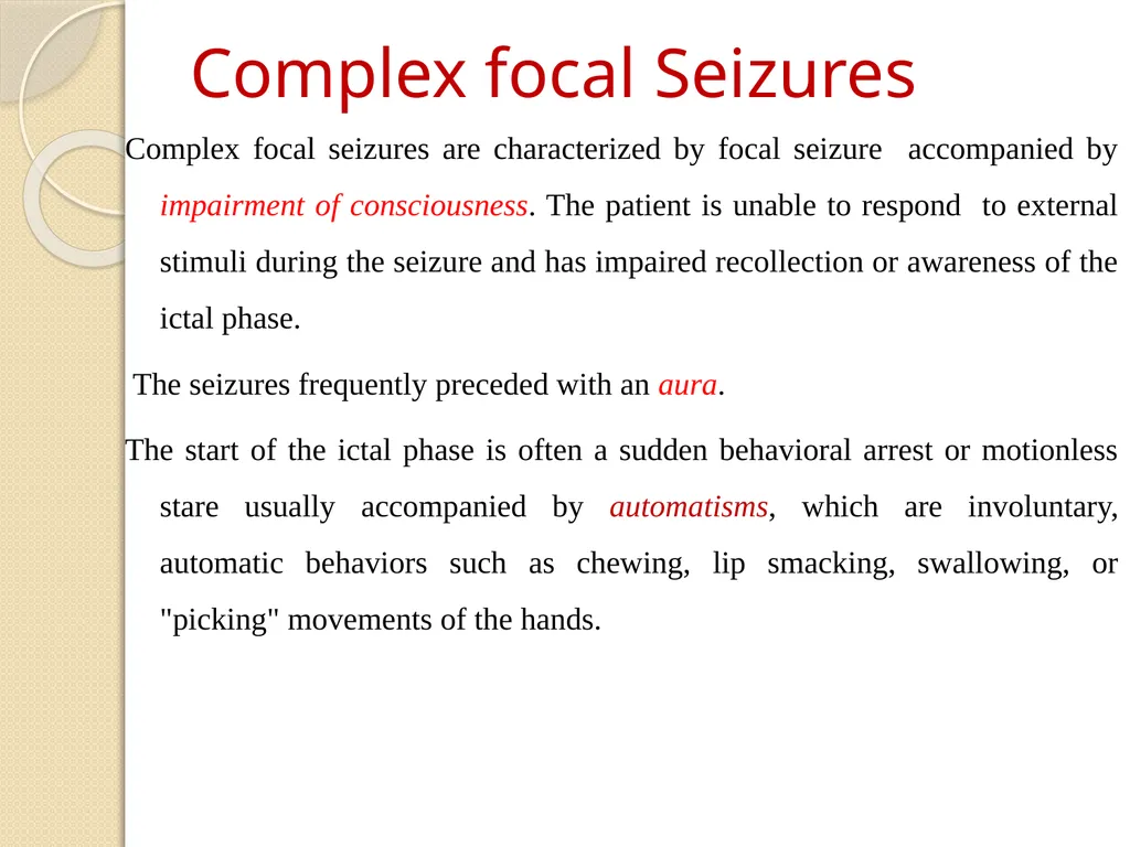 Epilepsy Definitions Seizure: Is a sudden - slide 9 of 41