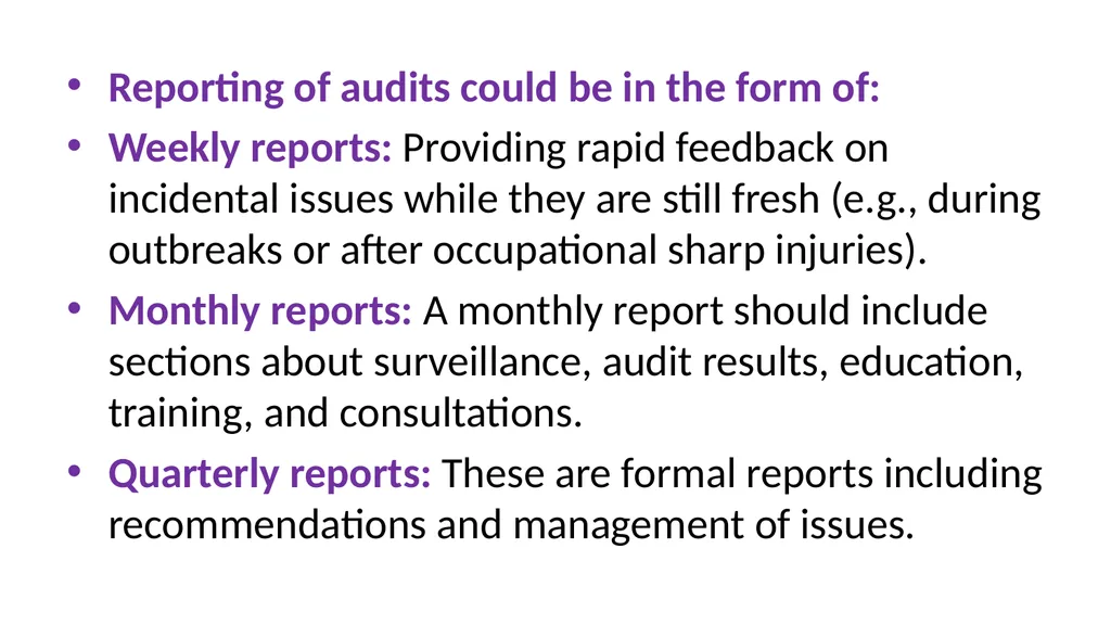 Audits in Infection Prevention and Control Dr. Ved - slide 16 of 20