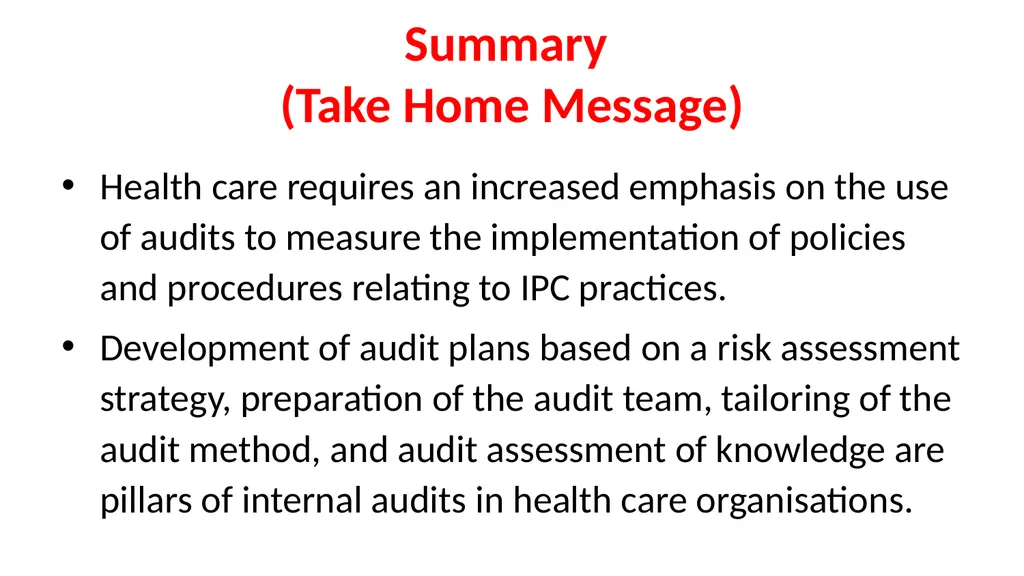 Audits in Infection Prevention and Control Dr. Ved - slide 19 of 20