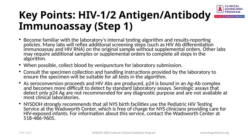 HIV Testing www.hivguidelines.org MAY 2022 NYSDOH - slide 17 of 29