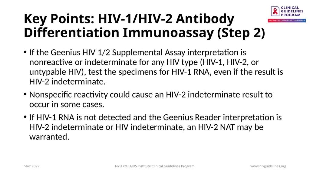 HIV Testing www.hivguidelines.org MAY 2022 NYSDOH - slide 19 of 29