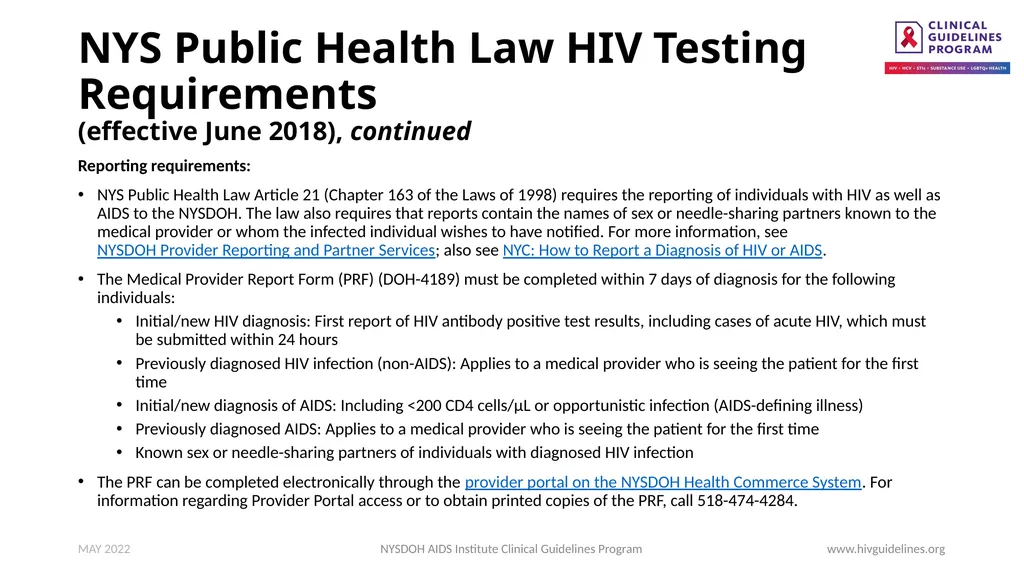 HIV Testing www.hivguidelines.org MAY 2022 NYSDOH - slide 8 of 29