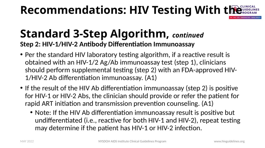 HIV Testing www.hivguidelines.org MAY 2022 NYSDOH - slide 11 of 29
