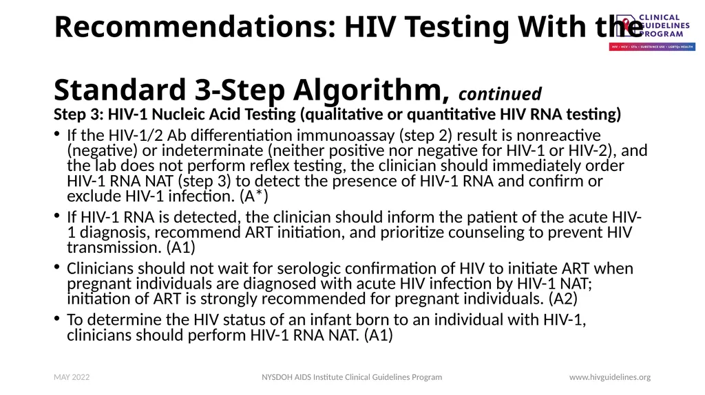 HIV Testing www.hivguidelines.org MAY 2022 NYSDOH - slide 12 of 29