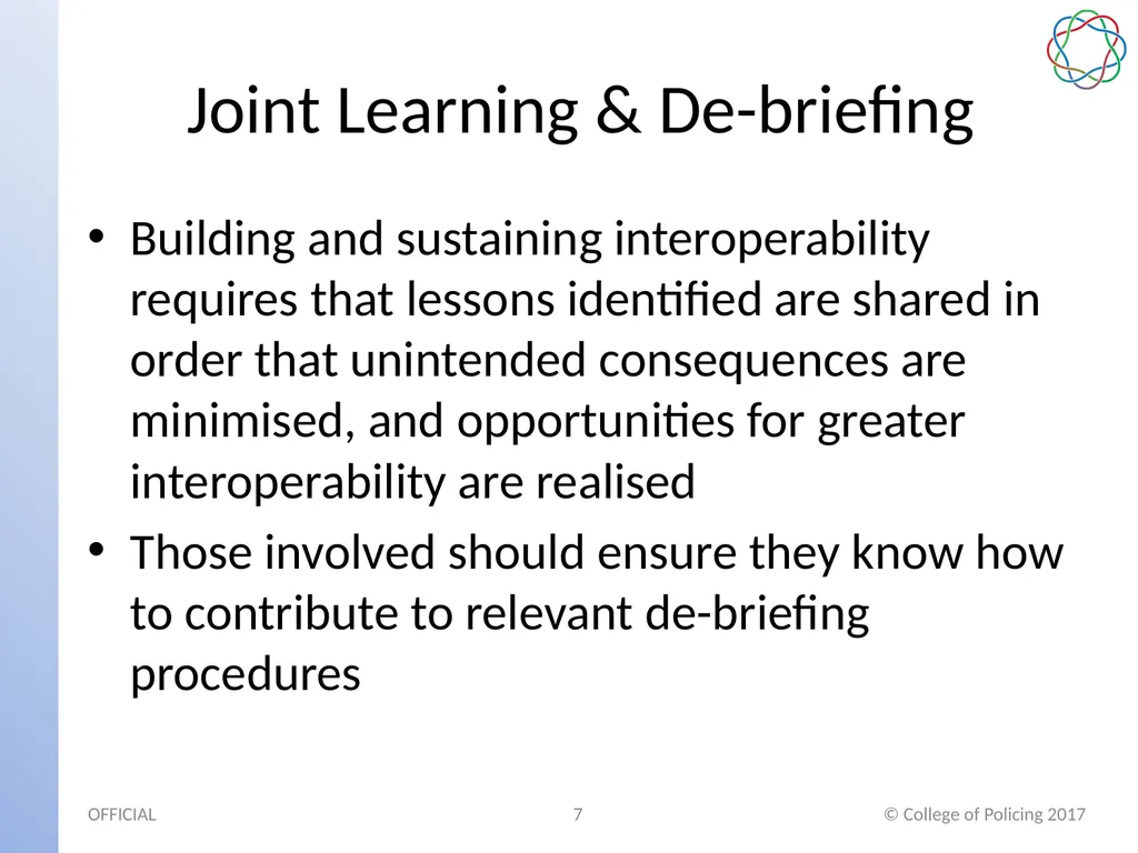 Multi-Agency Interoperability Training Operational - slide 7 of 11