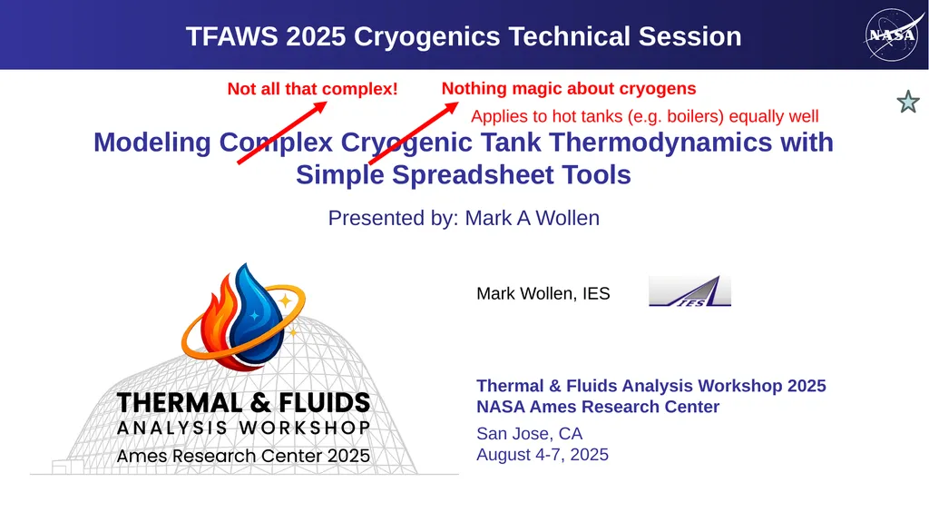 Mark Wollen, IES Modeling Complex Cryogenic Tank - slide 2 of 38