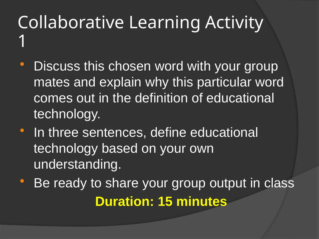 Understanding educational technology Nature, Scope - slide 14 of 14