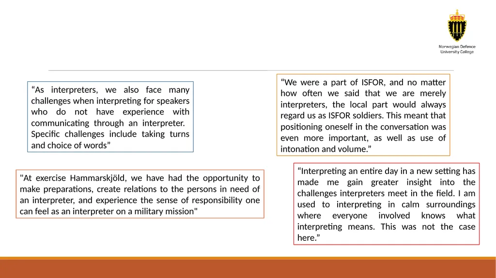 The military exercise as an arena for practicing - slide 15 of 18