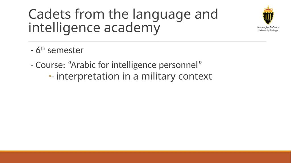 The military exercise as an arena for practicing - slide 8 of 18