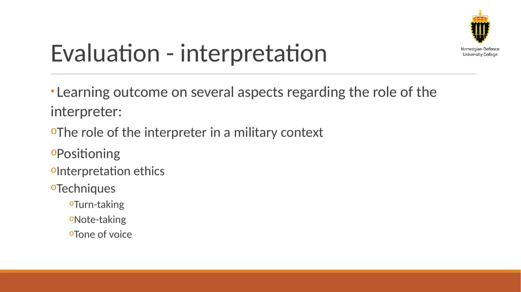 The military exercise as an arena for practicing - slide 14 of 18