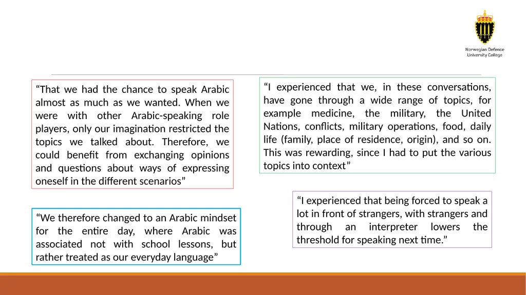 The military exercise as an arena for practicing - slide 12 of 18