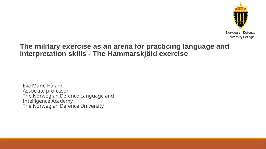 The military exercise as an arena for practicing - slide 1 of 18