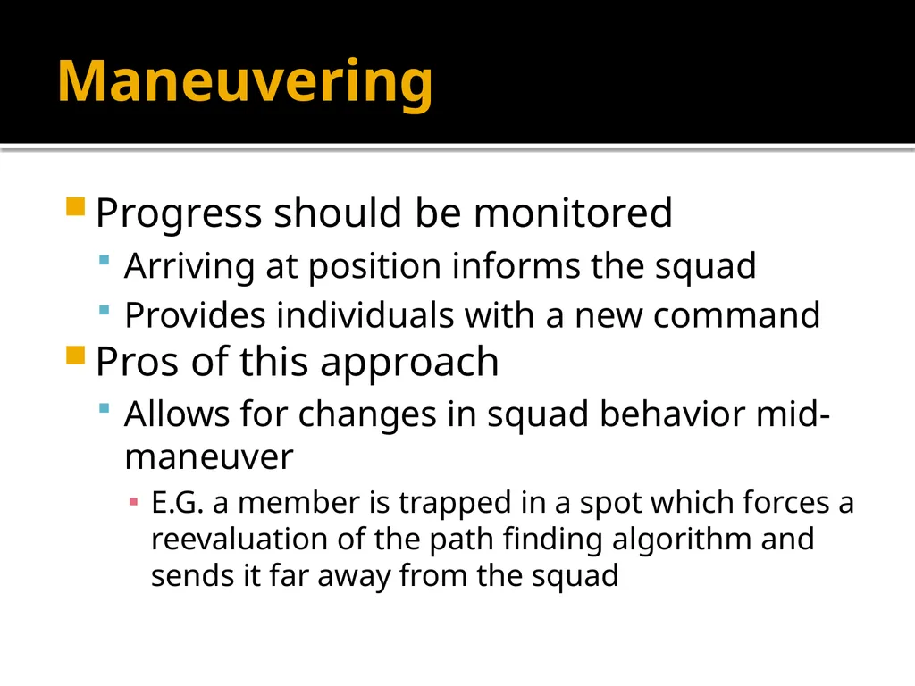Squad Tactics and Artificial Intelligence Matt - slide 31 of 52