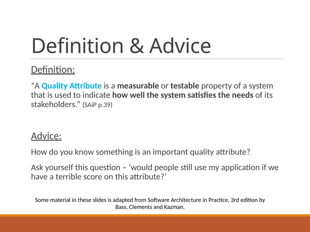 Non-Functional Requirements Quality attributes and - slide 5 of 11