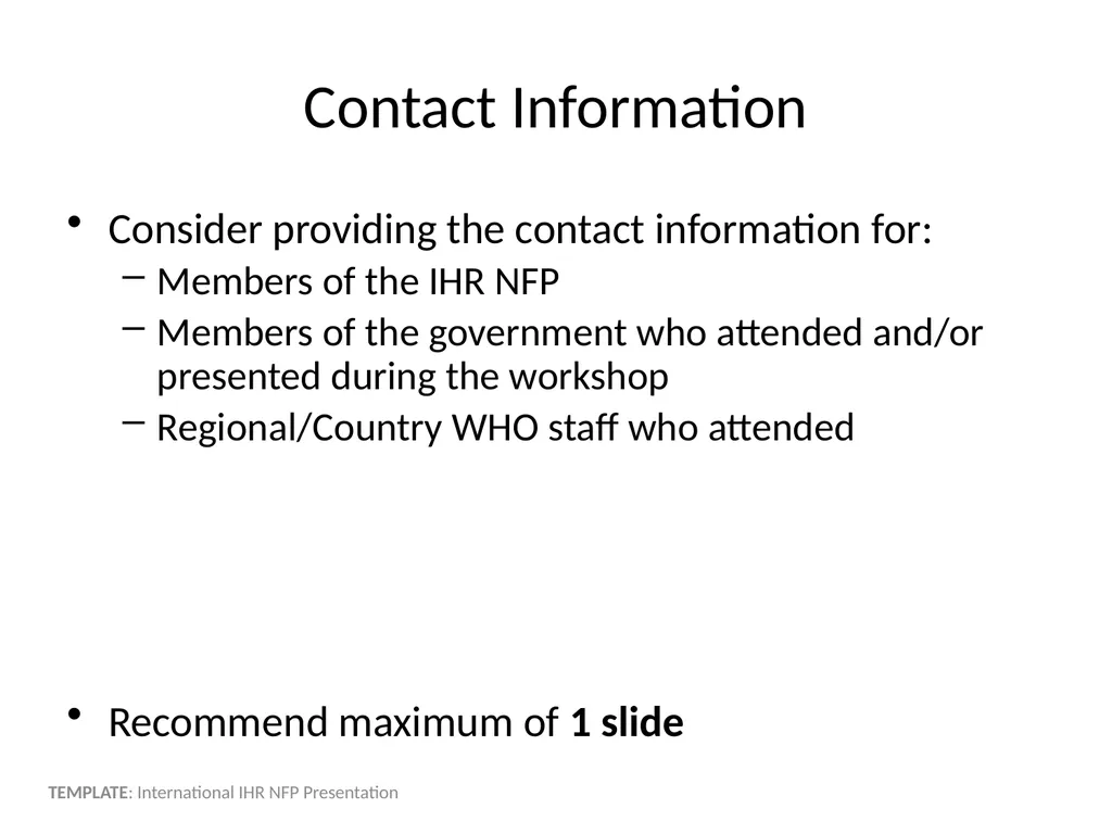 International IHR NFP Presentation Name - slide 12 of 13