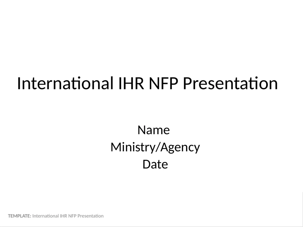 International IHR NFP Presentation Name