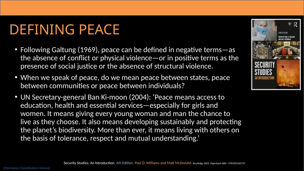 Chapter 14: Peace and Violence Peace, Violence, - slide 6 of 11