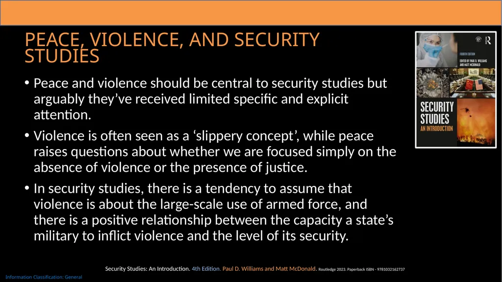 Chapter 14: Peace and Violence Peace, Violence, - slide 2 of 11