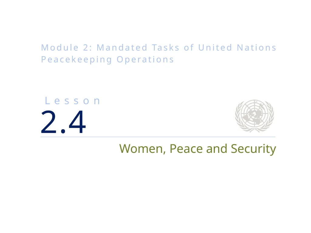 Module 2: Mandated Tasks of United Nations - slide 1 of 27