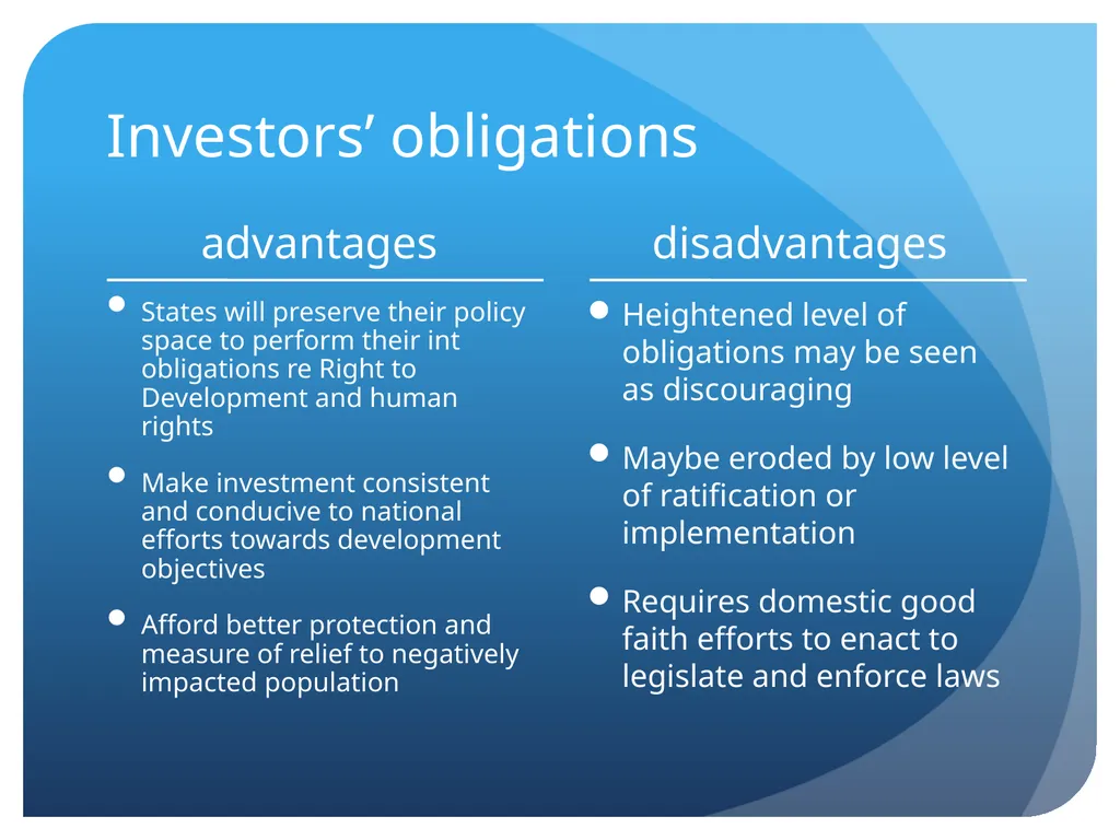 Right to development and Obligations for Investors - slide 6 of 7