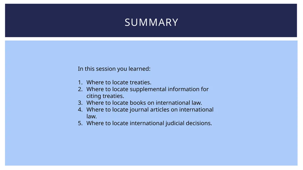 Introduction to International Law Research By - slide 20 of 21
