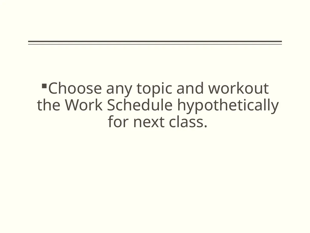 Choosing a Topic Intensive Regular Program EAW - - slide 17 of 20