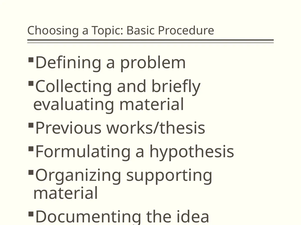 Choosing a Topic Intensive Regular Program EAW - - slide 6 of 20